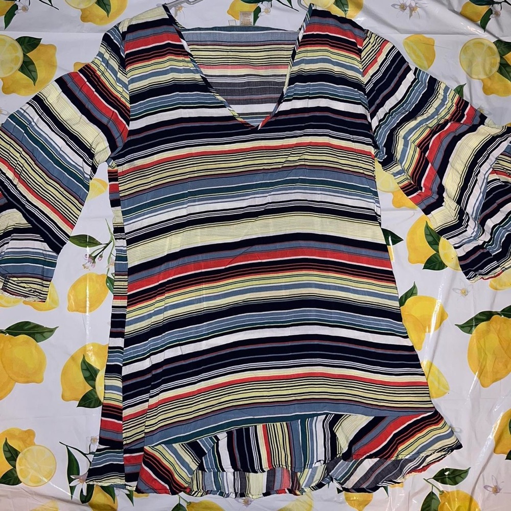 Cute stripped bathing suit cover!